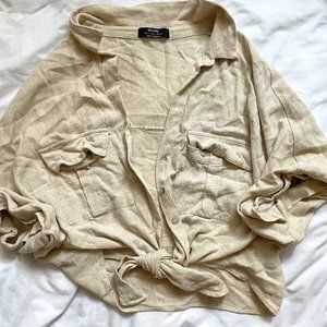 Large Tan casual button up